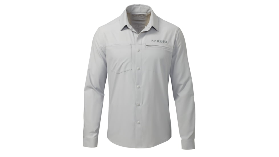 KUIU Mesa Vented Long Sleeves Snap Shirt in Lunar Size 3XL 85084957, Lunar, 3XL, Polyester, Adult, Male, 8188936192158