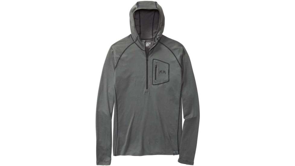 Kuiu Pro Merino 200 Zip-T Hoodie - Mens, Grey, L, 22004-CH-L