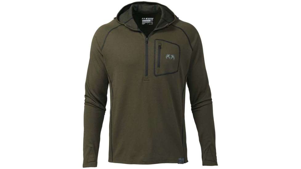 Kuiu Pro Merino 200 Zip-T Hoodie - Mens, Loden, L, 22004-LD-L