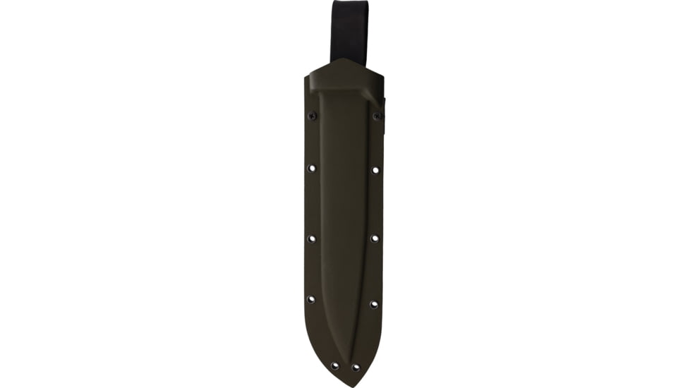 Kukrax Kukri 1075HC Steel Fixed Blade Knife, 15.75in Overall, 11.5in Black Traction 1075HC Steel Blade, Black Linen Micarta Handle, OD Green Kydex Belt Sheath, KU-1135
