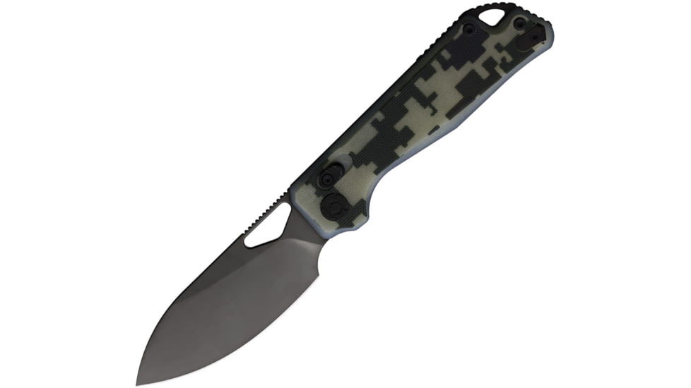 Kunwu Knives Pulsar XT Lock Camo G10 Folding Knife, 4.5in Closed, 3.25in Black DLC Coated Elmax Steel Blade, Digital Camo G10 Handle, X705MO