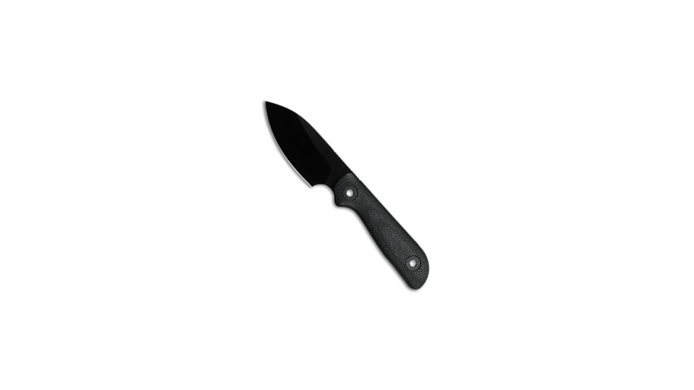 Kunwu Kunwu Knives Stiffy P Fixed Blade Knife Black Micarta 3" Black DLC, Black, Vanadis 8, adult, BHQ-218580