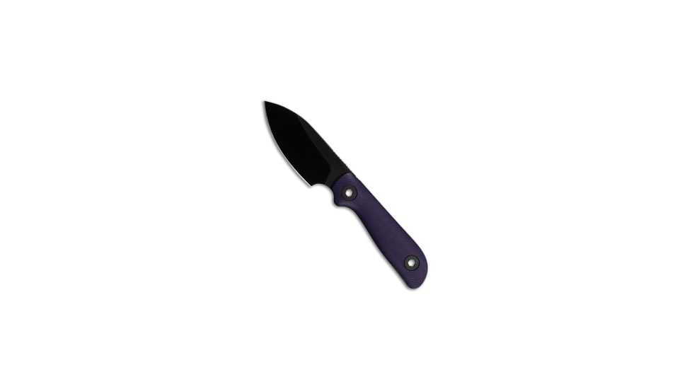 Kunwu Kunwu Knives Stiffy P Fixed Blade Knife Purple G-10 3" Black DLC, Purple, Vanadis 8, adult, BHQ-218581