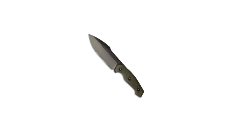 Kunwu Kunwu Stiffy G Fixed Blade Knife OD Green Micarta 6.1" DLC, OD Green, ASSAB 88, adult, BHQ-228901