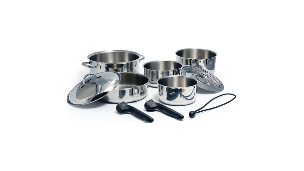 Kuuma Products 10-Piece Stainless Steel Nesting Cookware Set - Induction Compatible - Oven Safe 57041