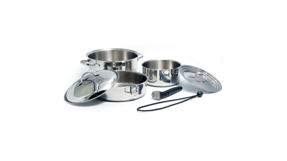 Kuuma Products 7-Piece Stainless Steel Nesting Cookware Set - Induction Compatible - Oven Safe 57040
