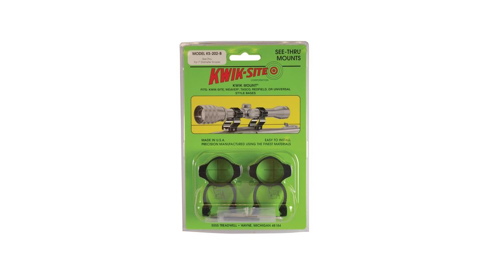 Kwik-Site See-Thru for Weaver Bases 1 Inch Matte Black KS-202M