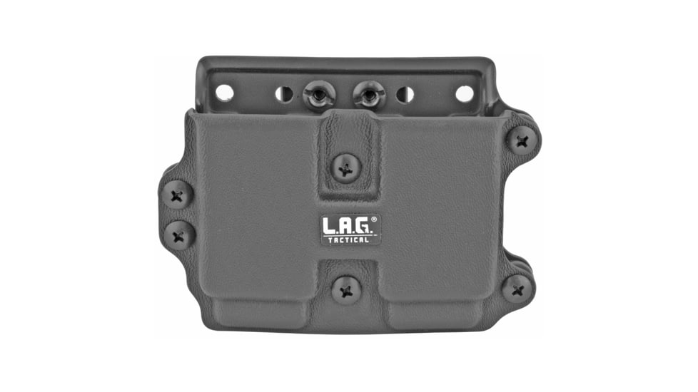 L.A.G. Tactical, Inc. DMC M.C.S., Double Magazine Pouch, 9MM/40Cal, Fits Compact/Slim Magazines, Kydex, Matte Finish, Black 34008