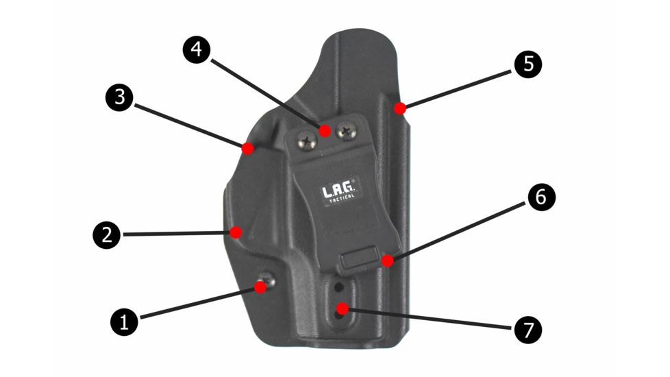 L.A.G. Tactical Liberator MK II Holster, IWB/OWB Belt, Ambidextrous, Kydex, Glock 19/23/32, Black 811256027136