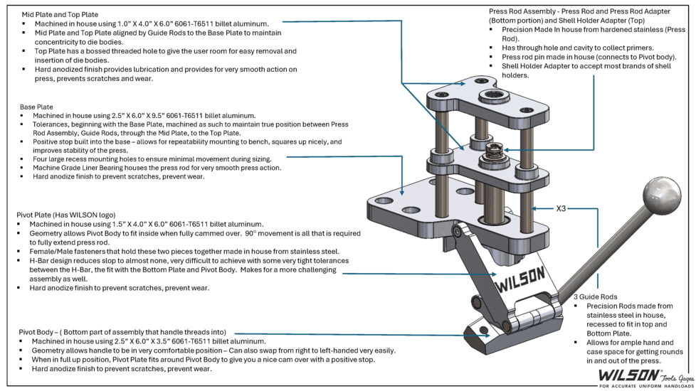 L.E. Wilson Threaded Press, Silver, WIL-SSTP