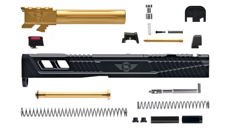 L2D Combat Complete Catalyst Upper Non-Threaded, Fits Glock 19 G3, Black/TIN LD-CU-C-193-F-BLK-TIN