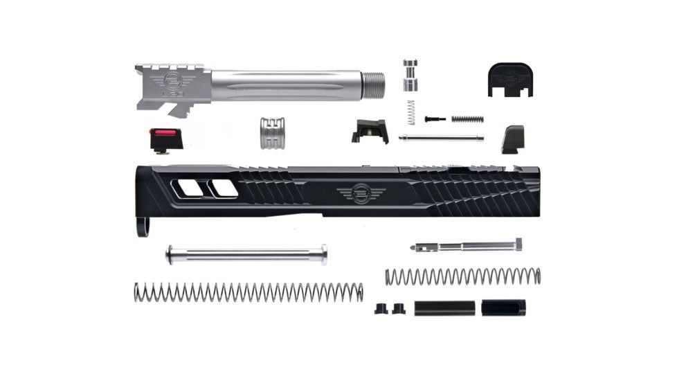 L2D Combat Complete Catalyst Upper Threaded, Fits Glock 19 Gen 3, Black/Stainless, LD-CU-C-193-FT-BLK-SS