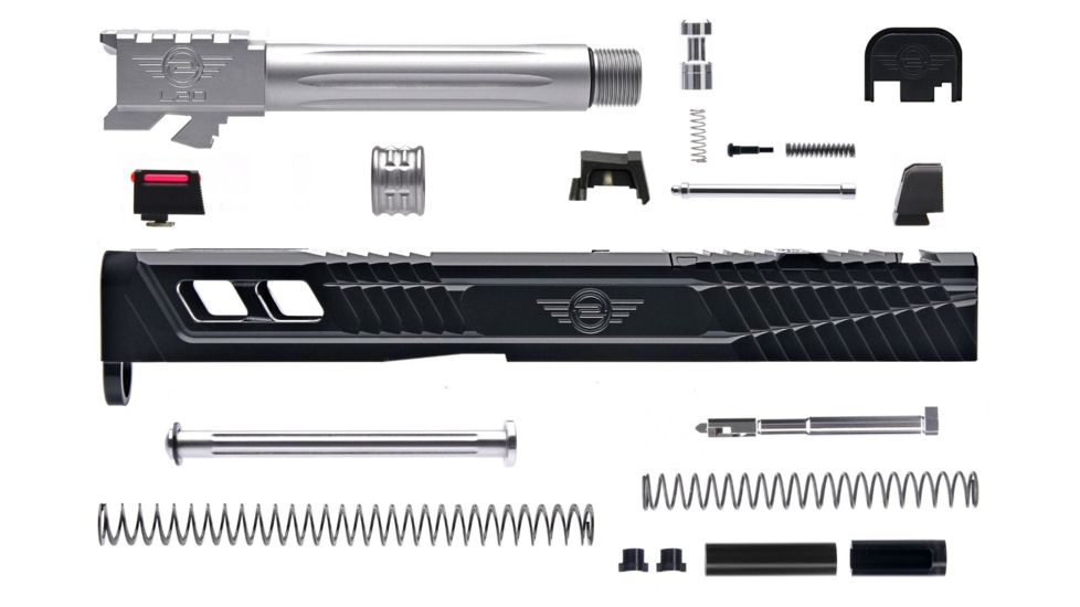 L2D Combat Complete Catalyst Upper Threaded, Fits Glock 19 Gen 3, Black/Stainless LD-CU-C-193-FT-BLK-SS