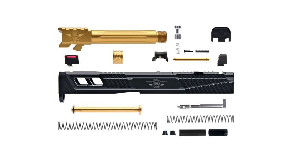 L2D Combat Complete Catalyst Upper Threaded, Fits Glock 19 Gen 3, Black/TIN, LD-CU-C-193-FT-BLK-TIN