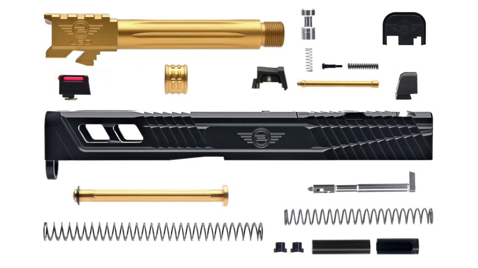 L2D Combat Complete Catalyst Upper Threaded, Fits Glock 19 Gen 3, Black/TIN LD-CU-C-193-FT-BLK-TIN