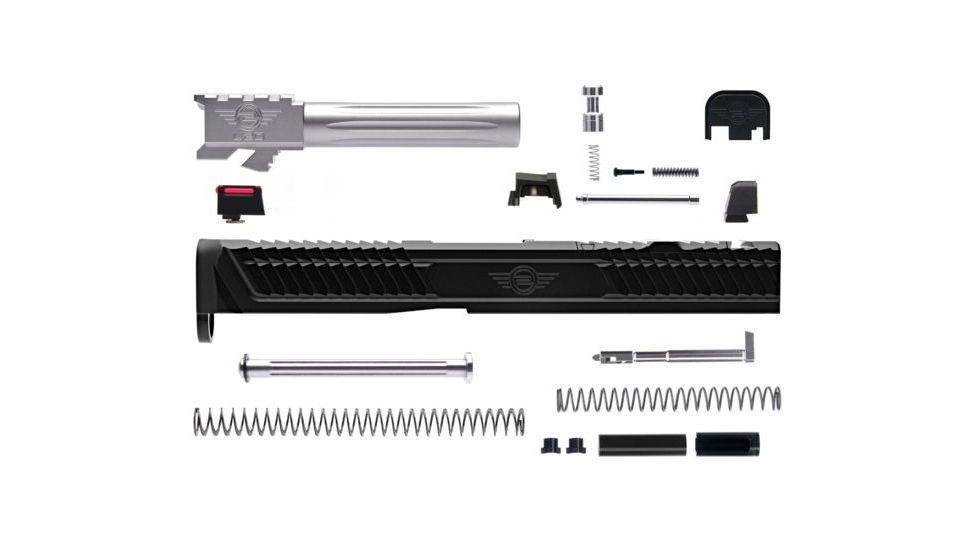 L2D Combat Complete Evo V2 Upper Non-Threaded, Fits Glock 19 Gen 3, Stainless Steel, LD-CU-E2-193-F-BLK-SS
