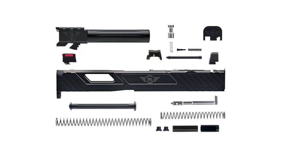 L2D Combat Complete Tyton Upper Non-Threaded, Fits Glock 19 Gen 3, Black, LD-CU-T-193-F-BLK-BLK