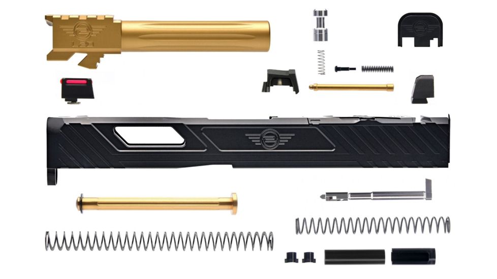 L2D Combat Complete Tyton Upper Non-Threaded, Fits Glock 19 Gen 3, TIN LD-CU-T-193-F-BLK-TIN
