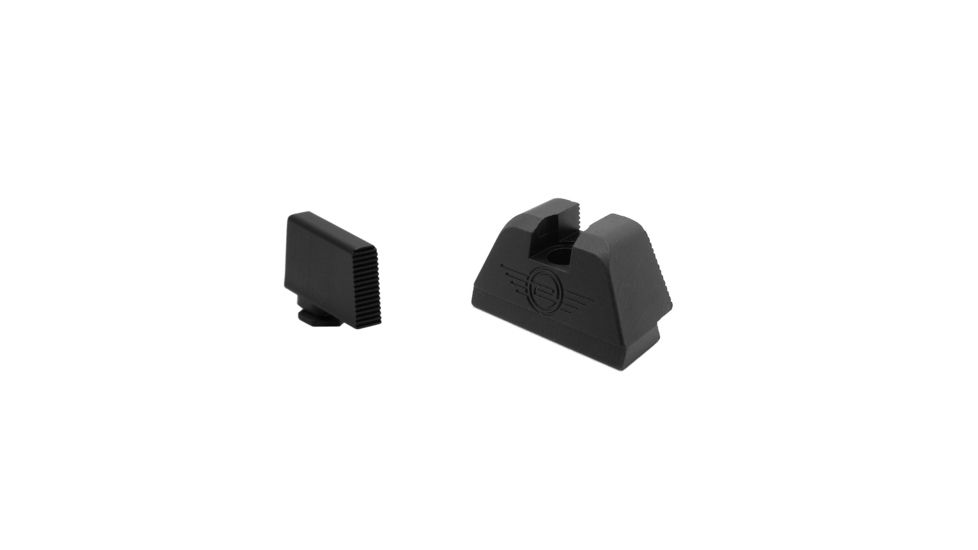 L2D Combat Glock 9mm/.40S&amp;W/.357 SIG Co-Witness/Suppressor Height Contrast Sight Set, Except G43, Black, LD-S-CS-S