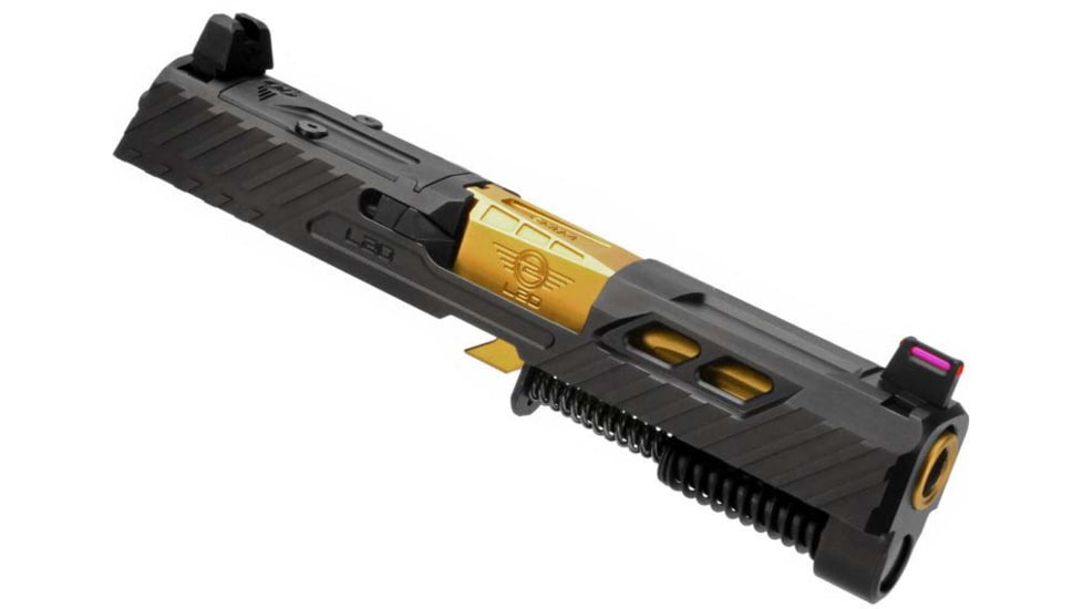 L2D Combat Odyssey Slide Assembly for Sig P320 Compact/X-Carry 3.9, 9mm RMR Ready, Black/Titanium Nitride, LD-CU-O-P320C-F-BLK-TIN
