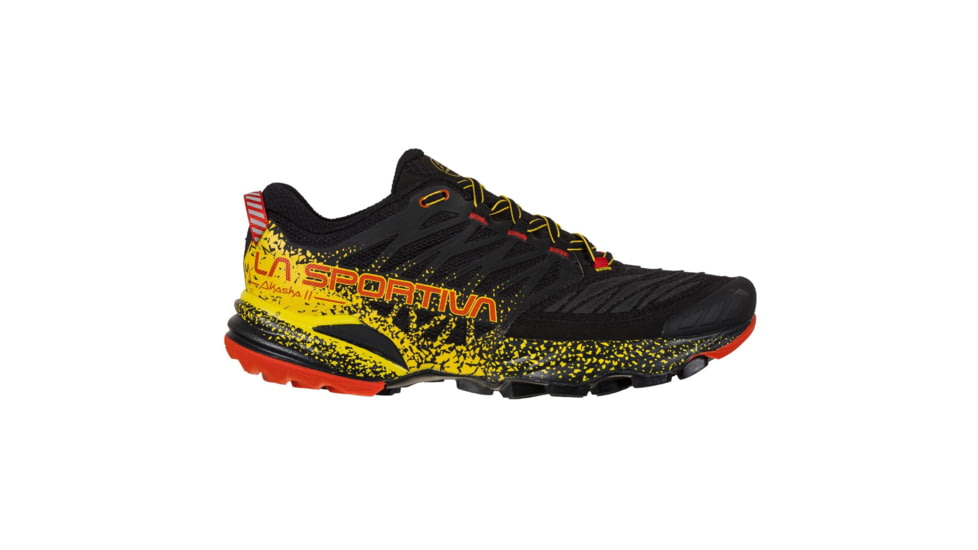 La Sportiva Akasha II Running Shoes - Mens, Black/Yellow, 47.5, 56A-999100-47.5