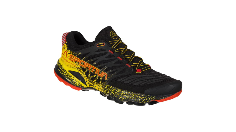 La Sportiva Akasha II Running Shoes - Mens, Black/Yellow, 47.5, 56A-999100-47.5