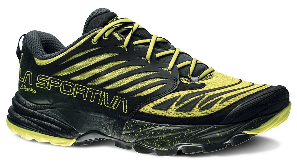 La Sportiva Akasha Trail Running Shoe - Men's-Black/Sulphur-Medium-45.5
