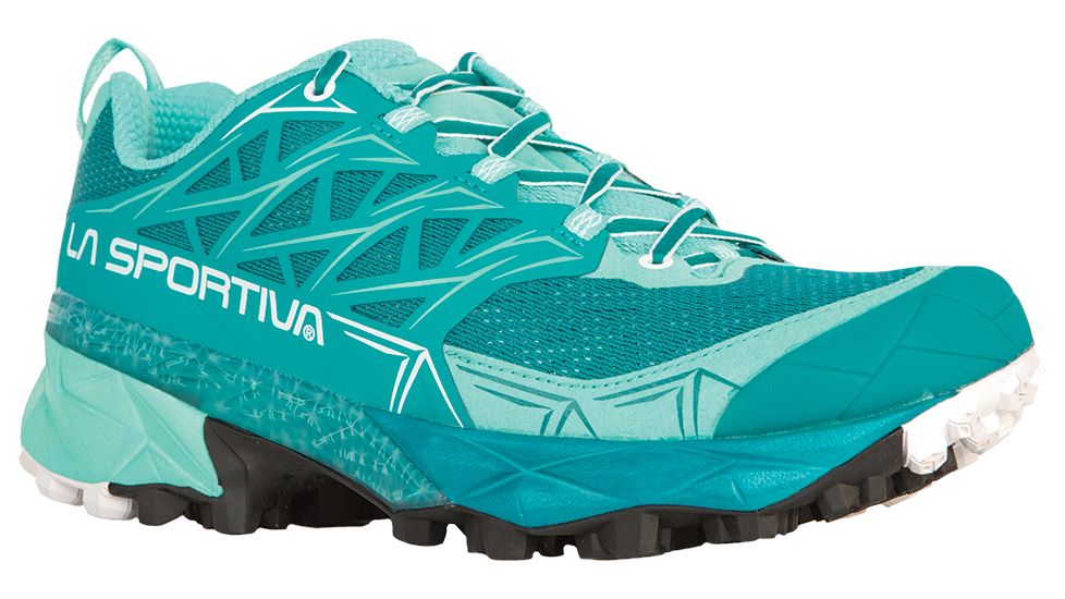 La Sportiva Akyra Trail Running Shoe, Emerald/Mint, Medium, 39, 36E-608609-39