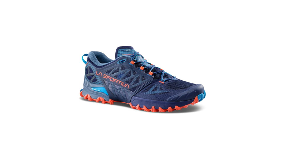 La Sportiva Bushido III Road Running Shoes - Mens, Deep Sea/Cherry Tomato, 44.5, 56S-643322-44.5