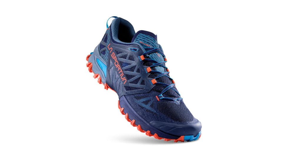 La Sportiva Bushido III Road Running Shoes - Mens, Deep Sea/Cherry Tomato, 44.5, 56S-643322-44.5