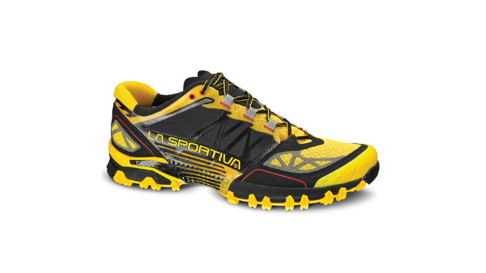 La Sportiva Bushido Trail Running Shoe - Mens-Yellow/Black-Medium-42.5