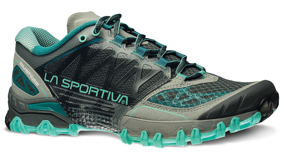 La Sportiva Bushido Trail Running Shoe - Women's-Grey/Mint-Medium-38.5