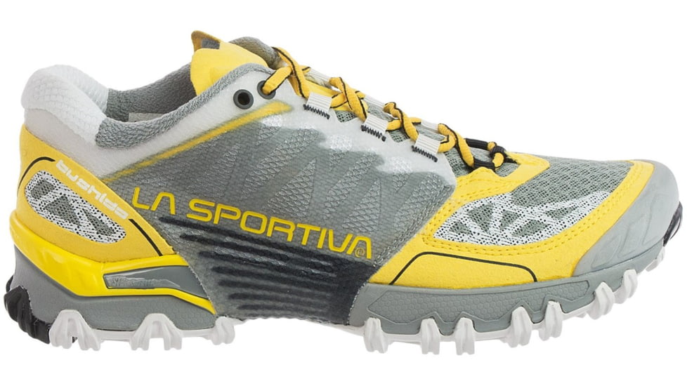 La Sportiva Bushido Trail Running Shoe - Women's-Grey/Yellow-Medium-41