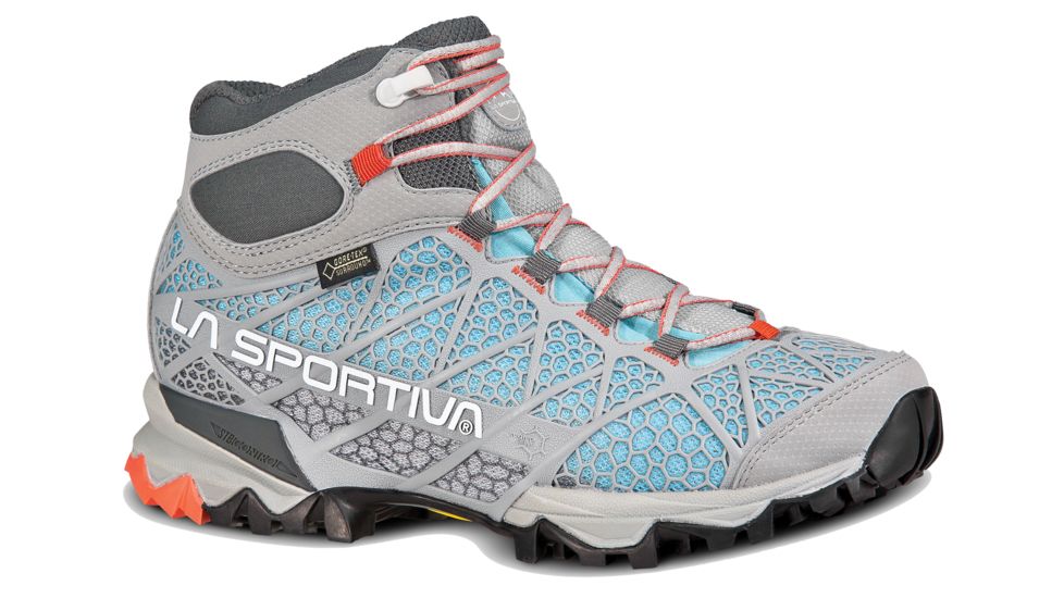 La Sportiva Core High GTX Hiking Boot - Women's-Ice Blue/Coral-Medium-43