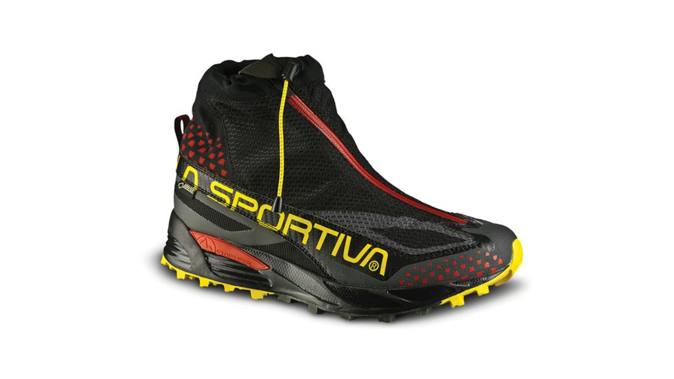 La Sportiva Crossover 2.0 GTX Trail Running Shoe - Mens-Black/Yellow-Medium-44.5