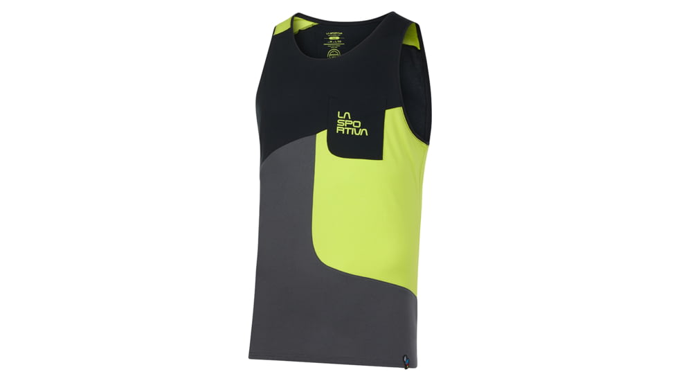 La Sportiva Dude Tank - Mens, Carbon/Lime Punch, Large, N43-900729-L