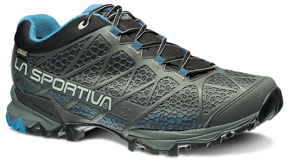 La Sportiva Primer Low GTX Hiking Shoe - Men's-Carbon/Blue-Medium-44.5