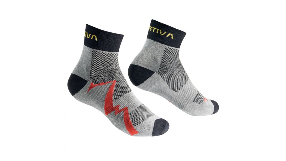 La Sportiva Short Distance Socks, Grey/Red, Small 29U-GrRd-S