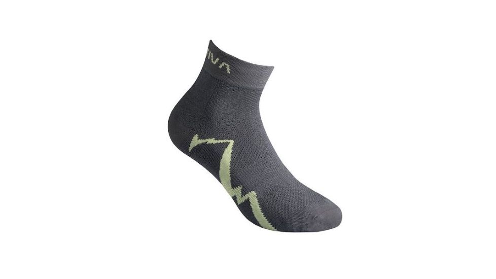 La Sportiva Short Distance Socks, Carbon/Apple Green, Large, 29U-900705-L