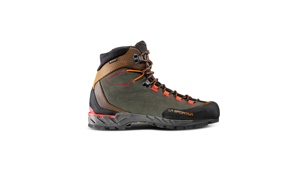 La Sportiva Trango Tech Leather GTX Mountaineering Shoes - Men's, Carbon/Hawaiian Sun, 38, 21S-900208-38