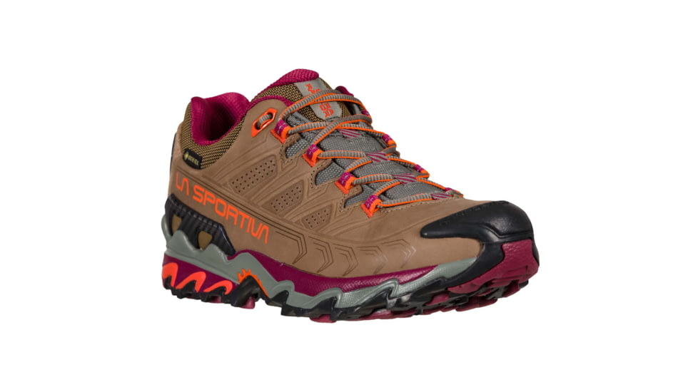 La Sportiva Ultra Raptor II Leather GTX Hiking Shoes - Womens, Taupe/Red Plum W, 37, 34I-801502W-37