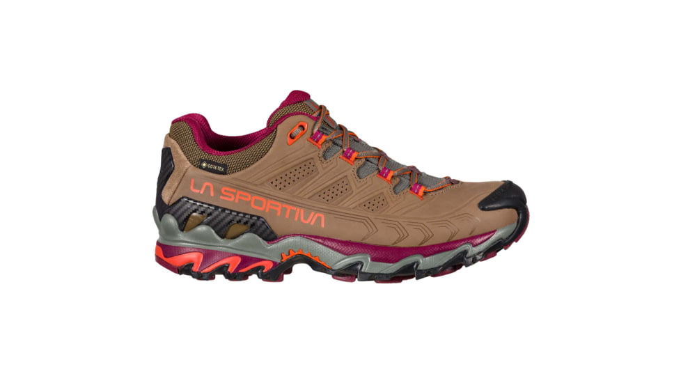La Sportiva Ultra Raptor II Leather GTX Hiking Shoes - Womens, Taupe/Red Plum W, 37, 34I-801502W-37