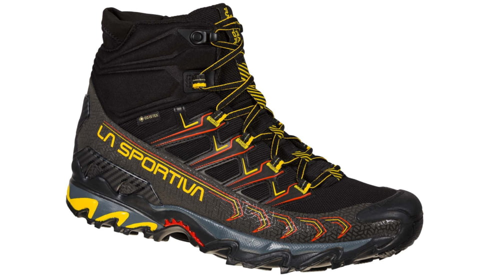 La Sportiva Ultra Raptor II Mid GTX Hiking Shoes - Mens, Black/Yellow, 44.5, 34B-999100-44.5