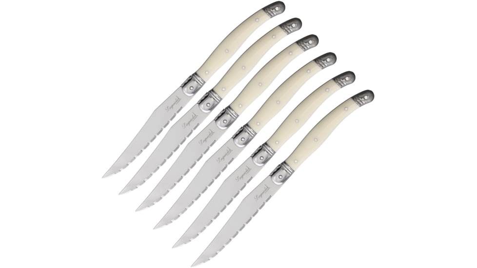 Laguiole LA TOUR 6 pc Steak Knife Set White