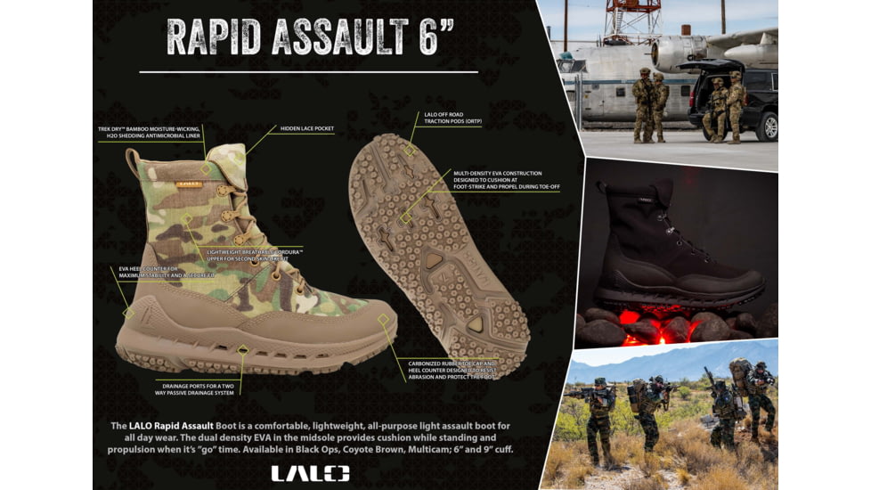 LALO Rapid Assault 6in Boots - Mens, Coyote Brown, 14, 1ML087 COY 140