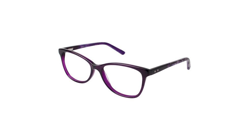 LAmy Adelle Single Vision Prescription Eyeglasses - Frame EGGPLANT, Size 52/15mm LYADELLE01