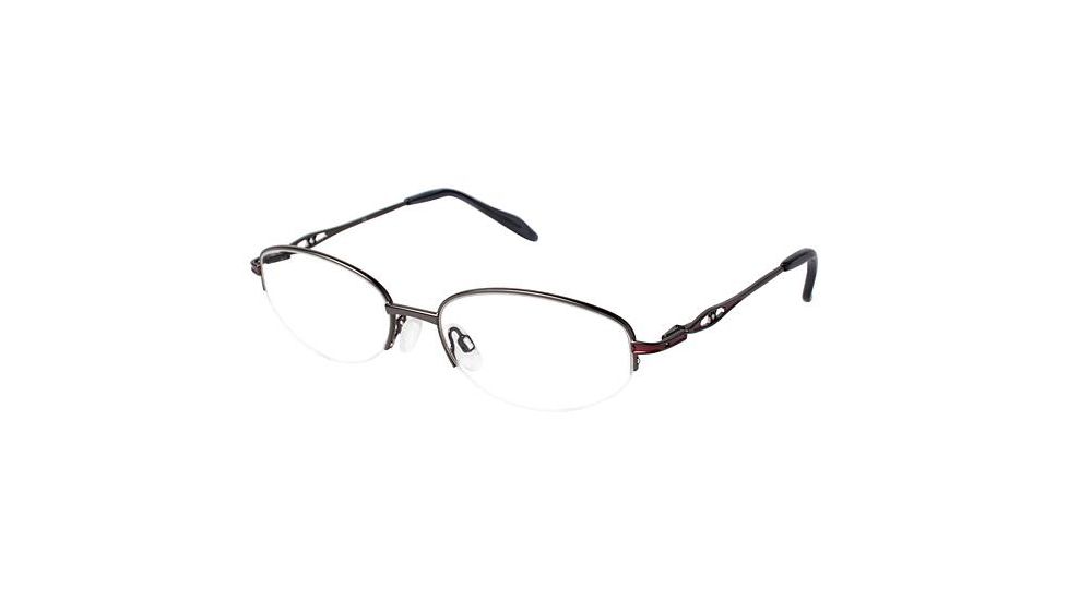 LAmy C By 520 Single Vision Prescription Eyeglasses - Frame GUNMETAL/BURGDY, Size 53/17mm CYCBL52003