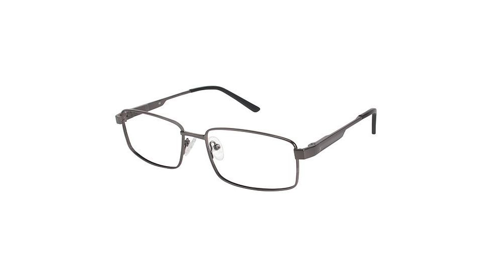 LAmy C By 617 Single Vision Prescription Eyeglasses - Frame GUNMETAL/BLACK, Size 56/17mm CYCBL61702