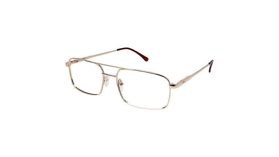 LAmy C by L'AMY 614 Bifocal Prescription Eyeglasses - Frame SHINY GOLD, Size 55/17mm CYCBL61402
