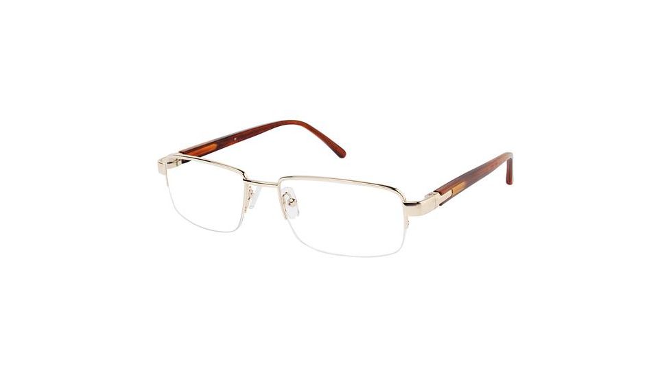 LAmy C by L'AMY 615 Progressive Prescription Eyeglasses - Frame SHINY GOLD, Size 55/18mm CYCBL61504